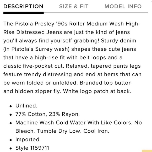 Pistola Presley '90s Roller Med Wash High-Rise Distressed Jeans. - Picture 14 of 15